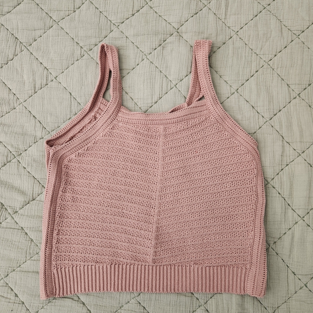 Joie Blush Pink Crocheted Tank Top